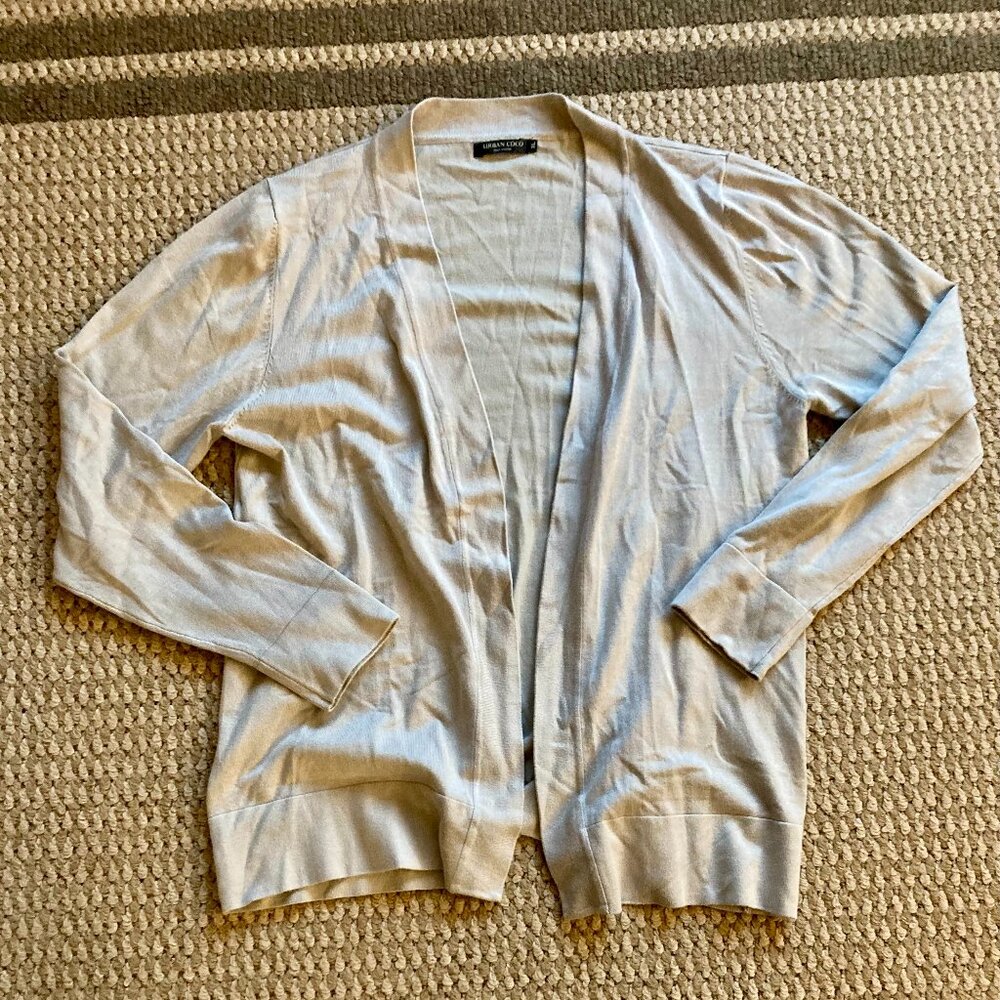 Urban Coco Womens Open Front Cardigan Sweater Long Sleeve Size XL Cream